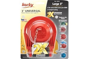 Korky 3070BP Large 3" 2X High Performance Universal Toilet Flapper, Red