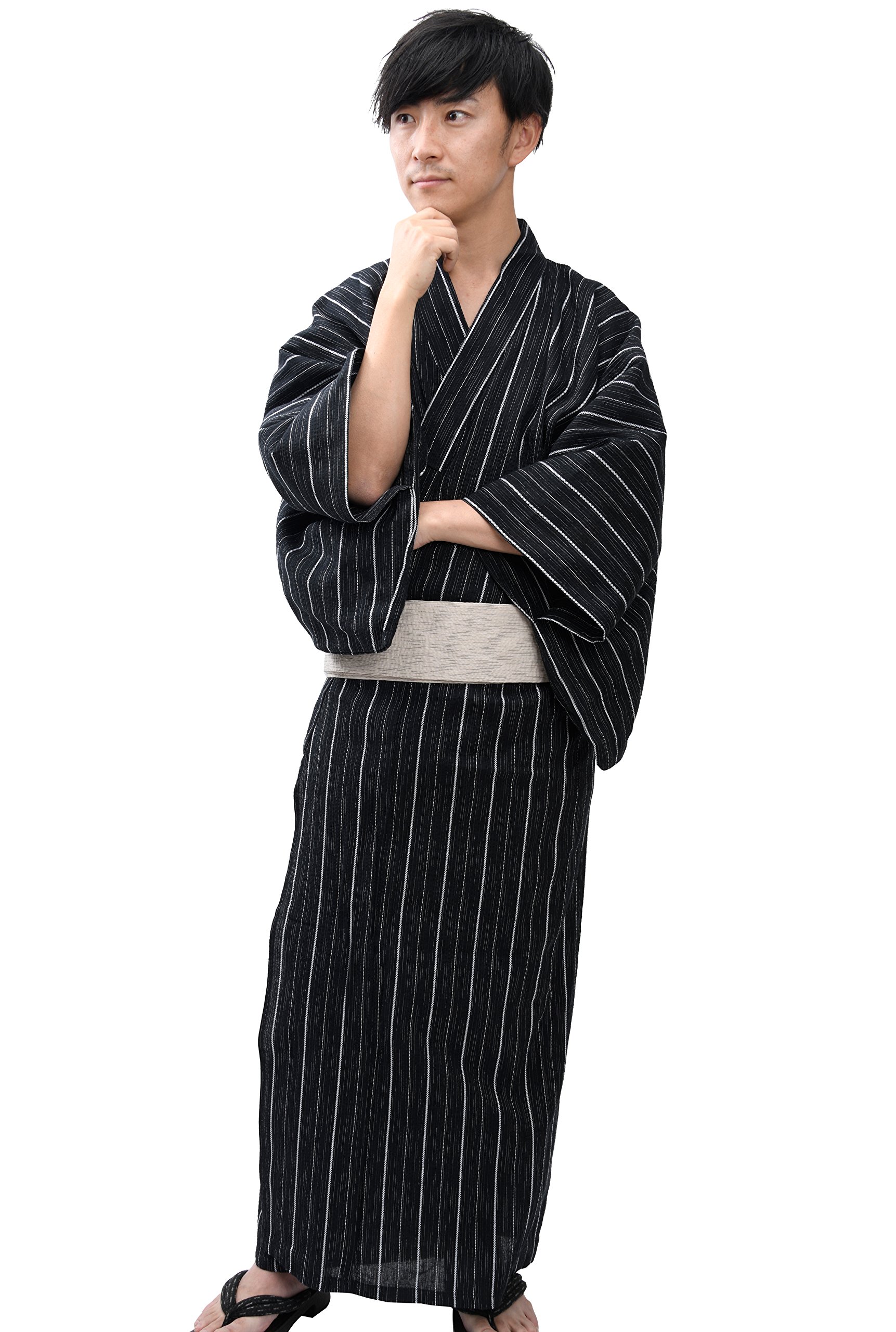 Edoten Men's Kimono Japan Shijira Weaving Yukata