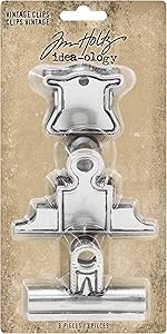 Tim Holtz, Advantus Vintage Metal Clips, silver