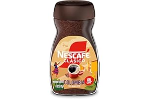 NESCAFE NESCAFÉ CLÁSICO Instant Coffee, Medium Roast Coffee, Colombia, 1 Jar (6 Oz)
