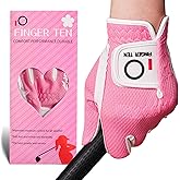 FINGER TEN Womens Golf Glove Right Handed Golfer Left Hand 1 Pack Golf Gloves Rain Grip Hot Wet All Weather Mesh for Women Girls Ladies Small Medium Large