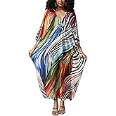 KEYLORTING Women's Plus Size Kaftan Dress – Plus Size Maxi Dress Moo Moos Beach Cover Up,Bathing Suit Cover-Up Loungewear