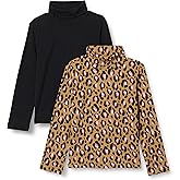 Amazon Essentials Girls' Slim Fit Turtleneck T-Shirt, Pack of 2