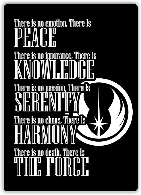Jedi Juramento Placa Metalica Para La Pared Con Texto En Ingles Art Inspirational Amazon Es Hogar