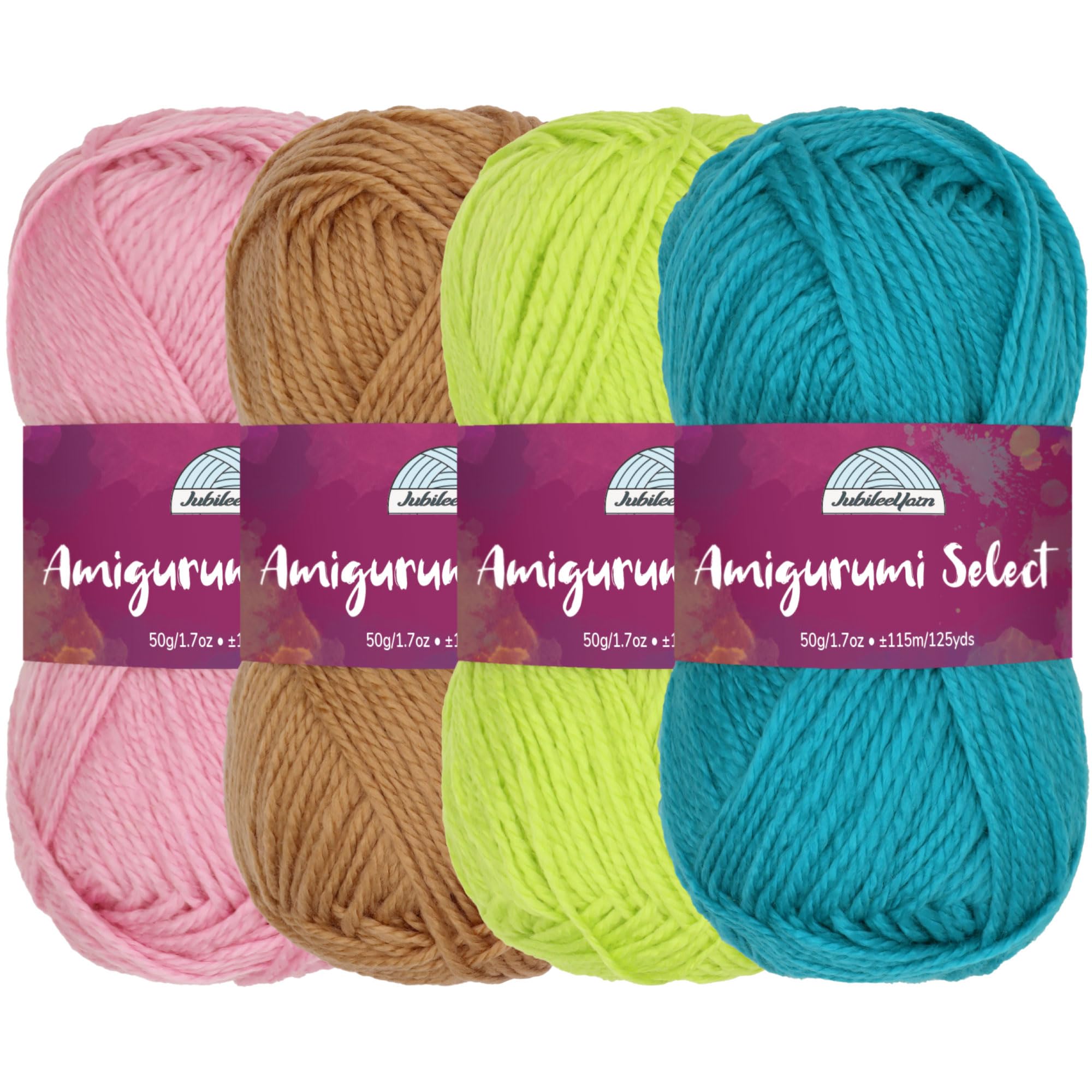 Amigurumi Select 100% Acrylic Craft Yarn Skeins Crochet and Knitting Projects - Acrylic Fingering Weight - Shades of Contrast Colours B - 4 Skeins โ image 1