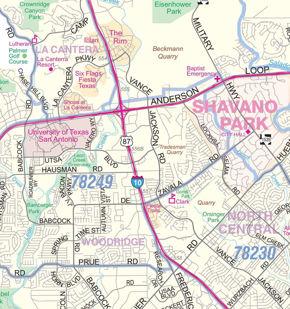 San Antonio Greater Bexar County Laminated Wall Map Large 48 X61 With Zip Codes New Metro Maps Amazon Com Books