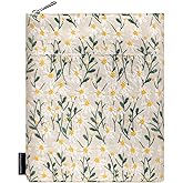 Dadanism 9-11 Inch Embroidered Daisy Padded Carrying Case Protective Tablet Sleeve for iPad A16 11th Gen 11"/10th Gen 10.9", iPad Air 11"/Pro 11"/Air 5th 4th 10.9", Galaxy Tab A9+ Plus 11", Beige