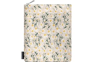 Dadanism 9-11 Inch Embroidered Daisy Padded Carrying Case Protective Tablet Sleeve for iPad A16 11th Gen 11"/10th Gen 10.9", 