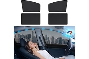 Aokway Magnetic Car Window Shades, Mesh Window Covers for Camping, UV Protection Car Curtains for Front & Rear Sunshade for car Window Baby, Universal Fit for Baby & Drivers (4Pcs)