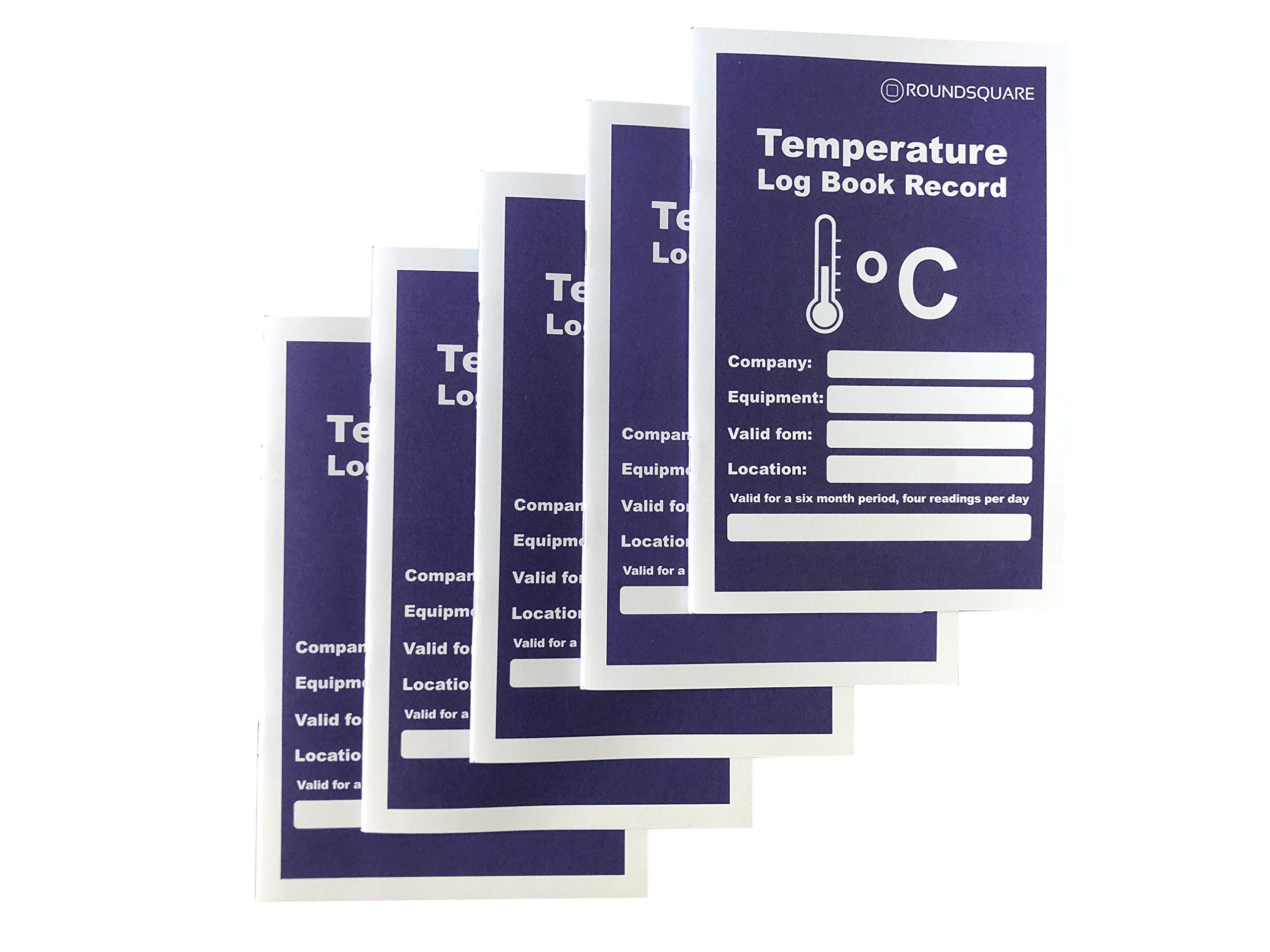 5-Pack Temperature Log Record Books 6 Monthis Records - Monitor Fridge Freezer Cooking Baking Temperature Food Safety and Hygien
