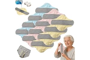 12-Pack Reusable Graphene Incontinence Pads, Reusable Leak-Proof & Waterproof Washable Incontinence Pads,Honeycomb Absorbent 