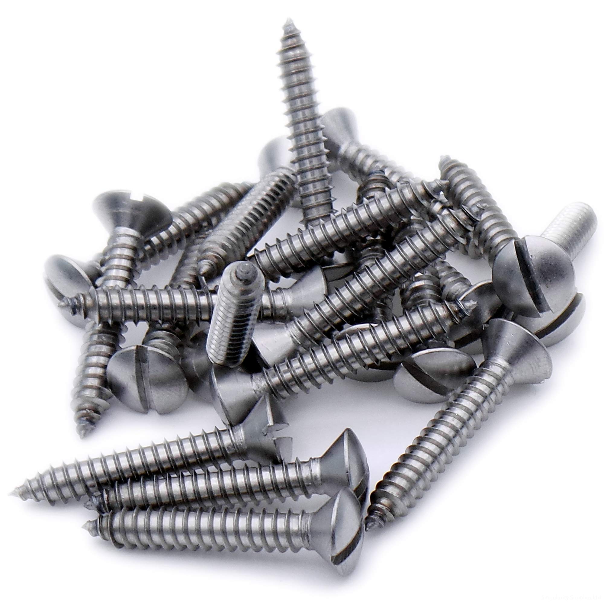 No.10 x 0.5 (4.8mm x 13mm) Slot Raised Countersunk Self-Tapping Screw - Stainless Steel (A2) (Pack of 20)