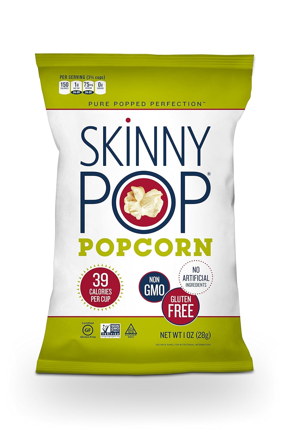 Snack Nut Free SKINNYPOP Original Popped Popcorn [Gluten Free Popcorn