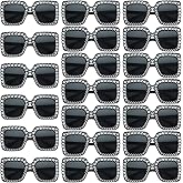 Chumia 20 Pairs Rhinestone Sunglasses Bling Crystal Sunglasses 70s Glitter Disco Glasses Retro Glasses for Women Girls