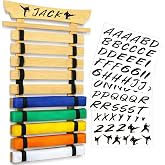 Winartton Karate Belt Display Rack with Stickers, Martial Arts Belt Display Holder, Taekwondo Belt Jiu Jitsu Belt BJJ Belt Display Hanging Holder for Adults