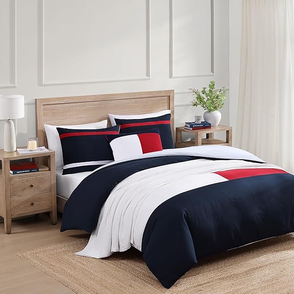 Amazon.com: Tommy Hilfiger Indigo Club Comforter Set, Full/Queen