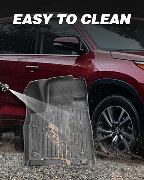 ALL-WEATHER FLOOR MATS & CARGO LINER FOR TOYOTA HIGHLANDER 2014-2019 | ONLY FOR 7-SEAT(CAPTAIN’S CHAIRS) & GAS | FIT FLOOR MATS & CARGO COVER WITH BACKREST COVERS FOR LE PLUS XLE SE LIMITED PLATINUM