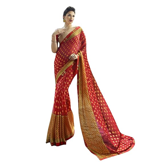 Peach Brasso Printed Saree [RAHI22509SSSR001]