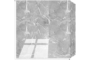 SHOWCOLOUR 10-Sheets Peel and Stick Backsplash Marble 12"X12" Self Adhesive Wall Tile Back Splashes for Kitchen Bathroom (1, Grey)