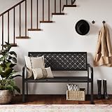 Grand patio Outdoor 2-3 Seater Garden Bench Rust Resistant Black view 3