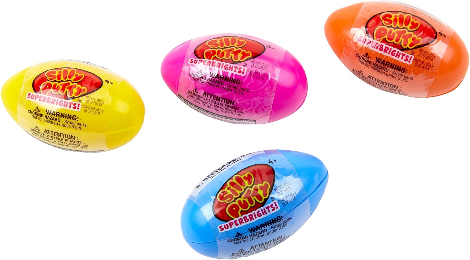 Silly Putty Pack 4/Pkg, Assorted Super Brights Toys & Games