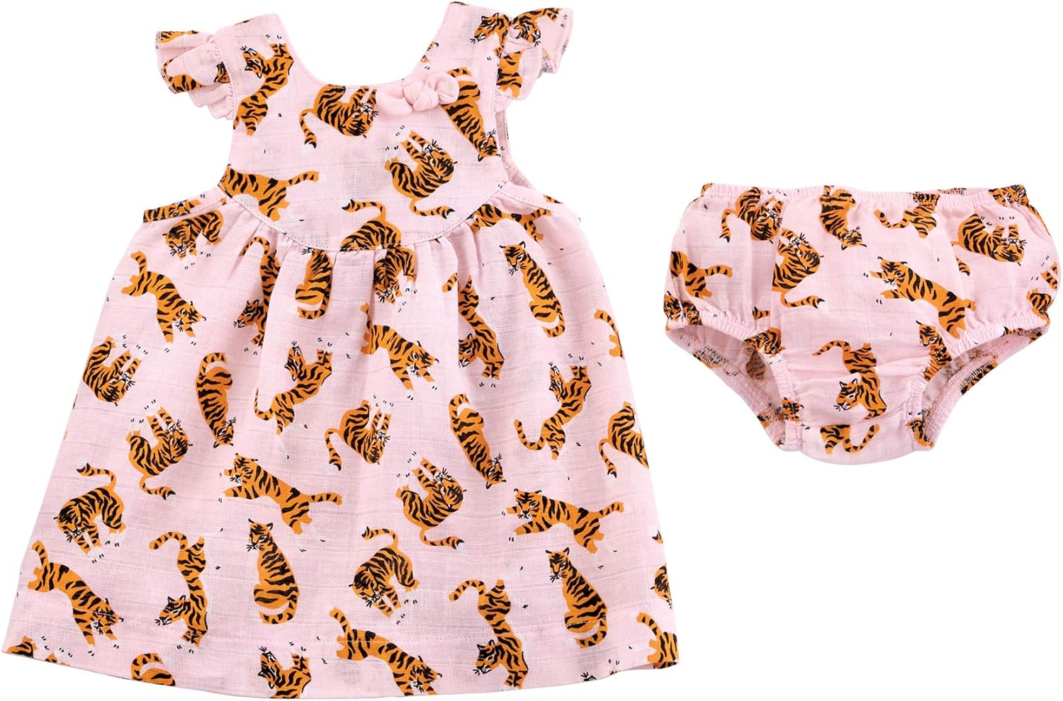 Mud Pie Baby Girls' Tiger Muslin Dress: Clothing