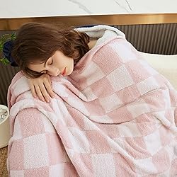 SeaRoomy Throw Blanket Checkerboard Soft Fuzzy