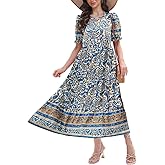 Ann Darling 2026 Women’s Floral Dress Casual Tiered Flowy A-Line Summer Dress with Pockets
