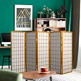 Oriental Furniture Five Panel Window Pane Shoji Screen in Honey