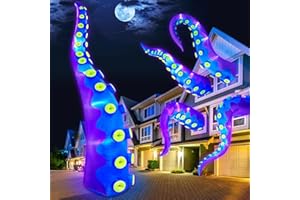ZUKAKII 14FT Halloween Inflatables Decorations Outdoor Giant Octopus Tentacles Inflatable Halloween with Build-in LED Lights Vivid Spooky Blow Up Yard Decoration Outdoor Holiday Party Yard Lawn Decor-Style B