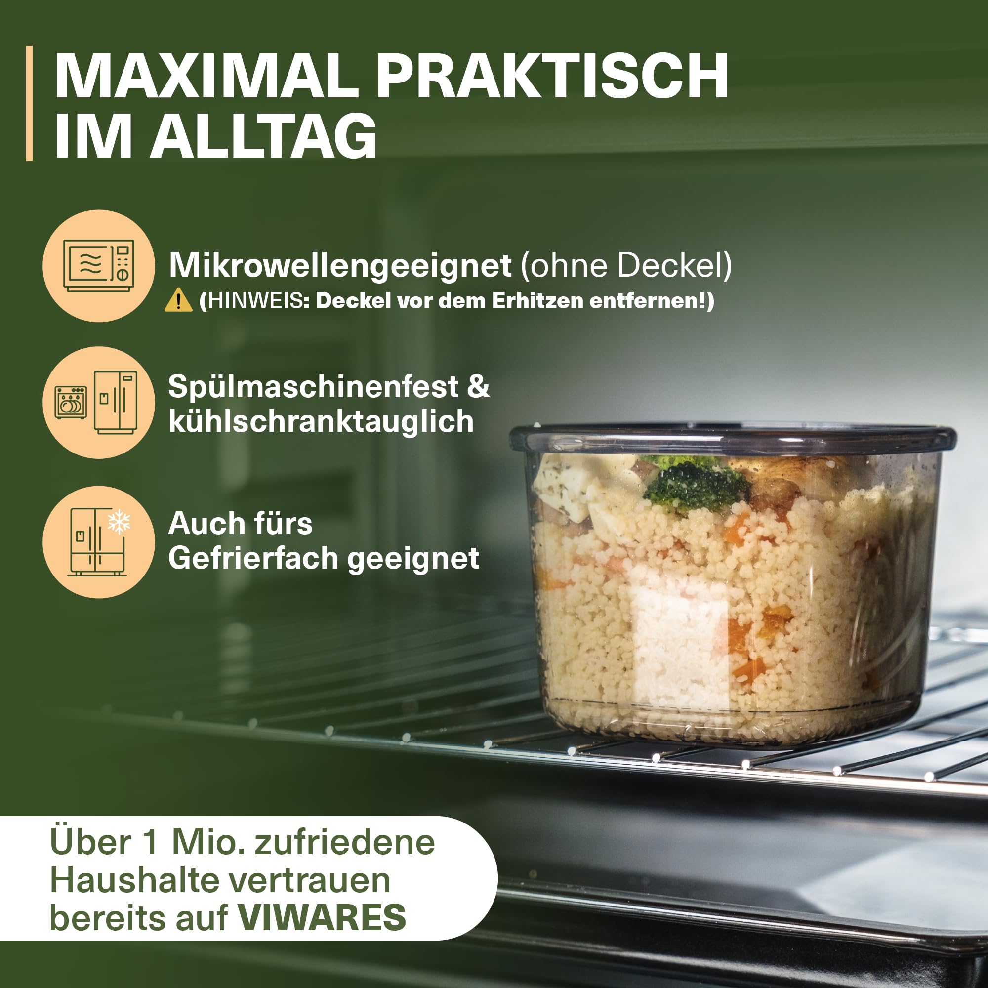 Viwares Vorratsdosen mit Deckel Luftdicht, 12er Vorratsbehälter Set BPA-Frei, Vorratsdose zur Müsli Mehl Aufbewahrung Küche, Praktische Organizer Küche, Frischhaltedosen für Lebensmittelaufbewahrung 6