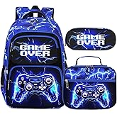 Bevalsa Backpack for Boys, School Bags for Kids, Bookbag for Boys Girls Children Teens Backpacks for Elementary Middle High school Student, Bookbag and Lunch Bag Set with USB Charging Port (Lightning)