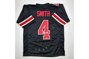 HOFSM.COM HALL OF FAME SPORTS MEMORABILIA Facsimile Autographed Jeremiah Smith Ohio State Black Reprint Laser Auto College Football Jersey Size Men's XL