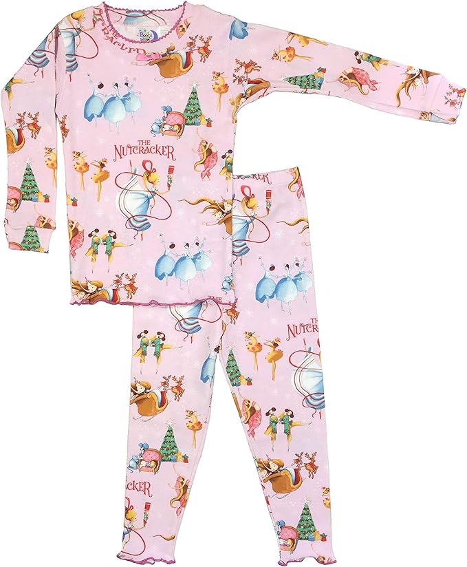 Books to Bed Girls Pink Nutcracker Pajama Set Christmas and Holiday