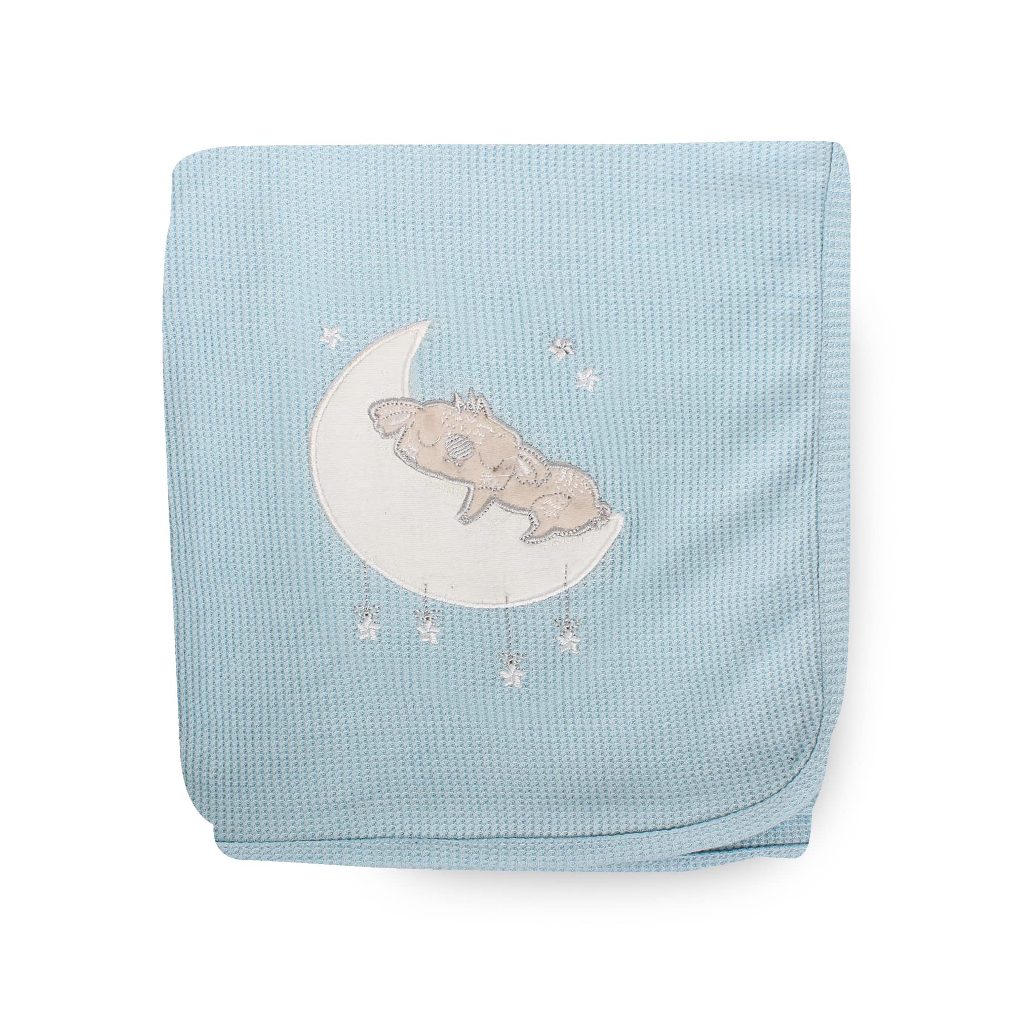 Socksmad 2 Pack Baby Blankets 100% Soft Cotton with Embroidery Cot Crib Moses Basket Pram Cellular Blanket (Blue Koala)