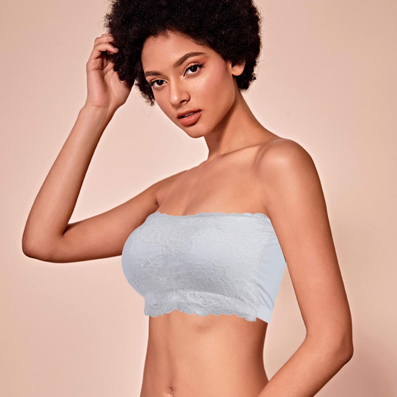DD DEMOISELLE Women's Strapless Bralette Seamless Bandeau Stretchy Removable-Padded Bandeau Tube Top Bra 1 Pack at  Women’s Clothing store