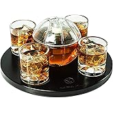 Basketball Decanter Set - Whiskey, Scotch, or Bourbon Decanter with Glasses - Unique Barware for Basketball Fans, Gift for Dads, Coaches, Sports Enthusiasts, Birthday, Winter Bar Present