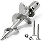 FIOUIO Dock Auger Kit, 304 Stainless Steel Sand Auger for Floating Dock Post Auger and Boat Sand Anchor, Fits PVC, Aluminum &amp; Stainless Steel Pipes, 1 Pack / 2 Pack