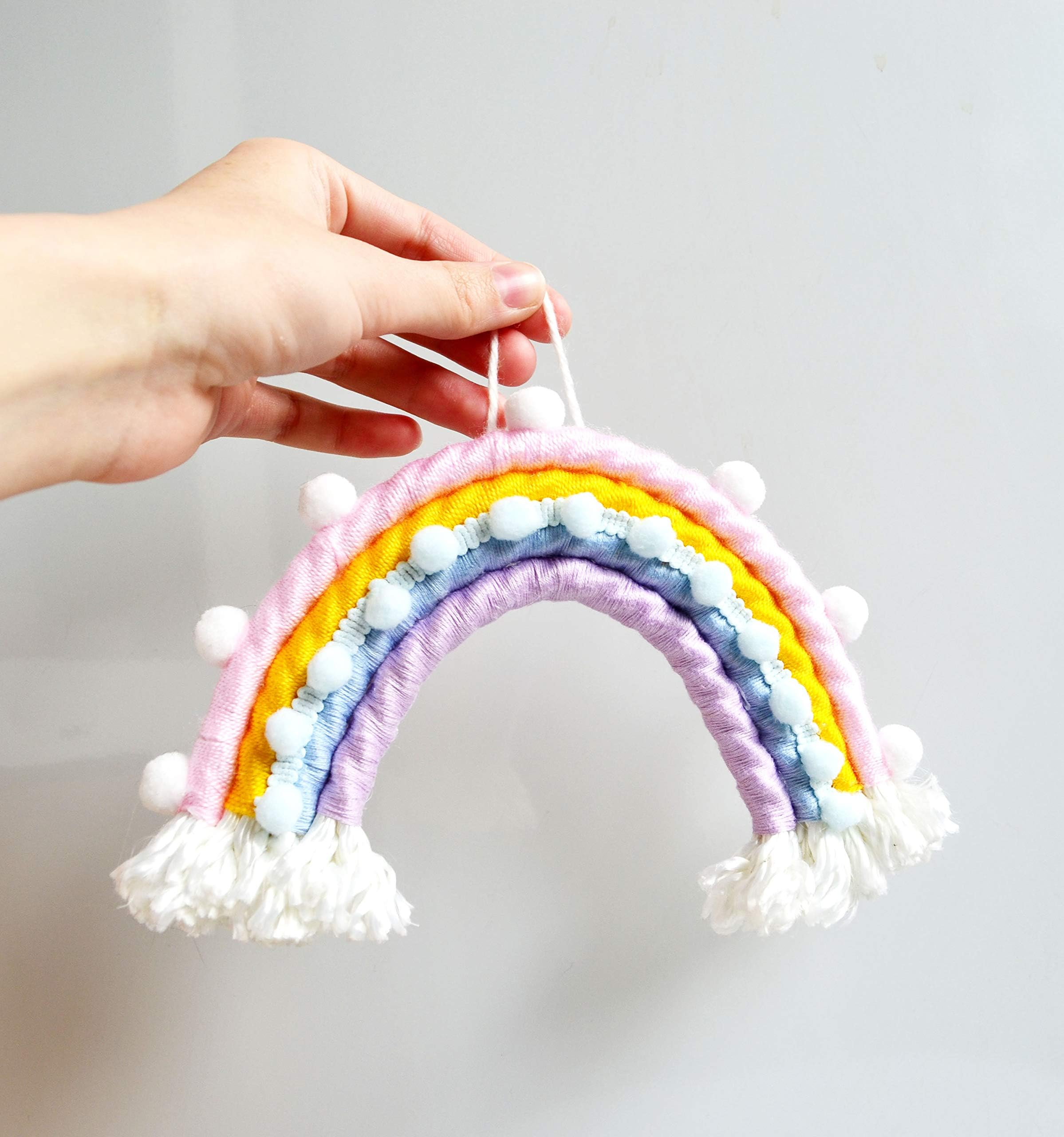 Rainbow wall hanging Fiber art decor Macrame rainbow nursery room decor