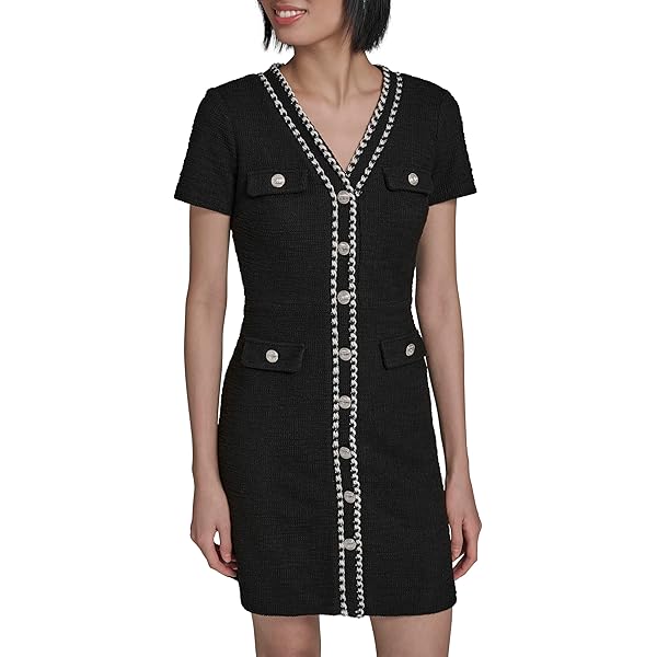 KARL LAGERFELD Paris Womens Tweed Shift with Pockets Casual Dress, Clementine, 6 US at Amazon Women's Clothing store KARL LAGERFELD Paris Womens Tweed Shift with Pockets Casual Dress, Clementine, 6 US at Amazon Women's Clothing store