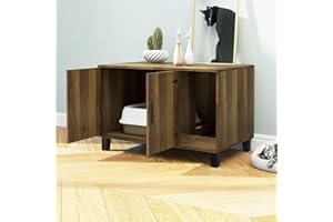 TaoHFE Litter Box Enclosure Cat Litter Box Furniture Hidden with Cat Scratch Pad Decorative Farmhouse Wooden Hidden Litter Box Cat House Litterbox Furniture Cat Box Furniture LitterBox Cabinet