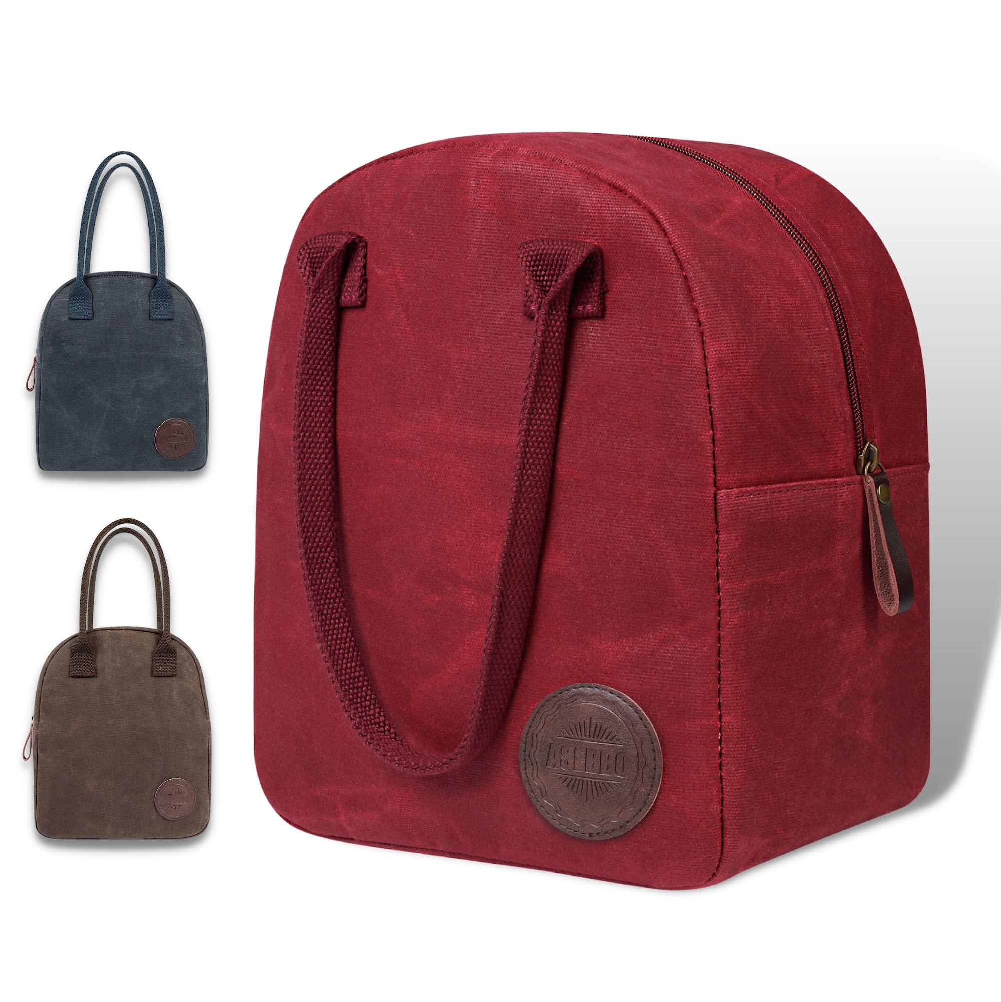 ASEBBO Large Insulated Tote Lunch Bag for Men and Women, 10L Waxed Canvas Reusable with Thick Aluminum Foil, Thermal Cooler Bag for Men and Women, Best for Work, Picnic (Gray) - Picnic Bag - Lunchbag