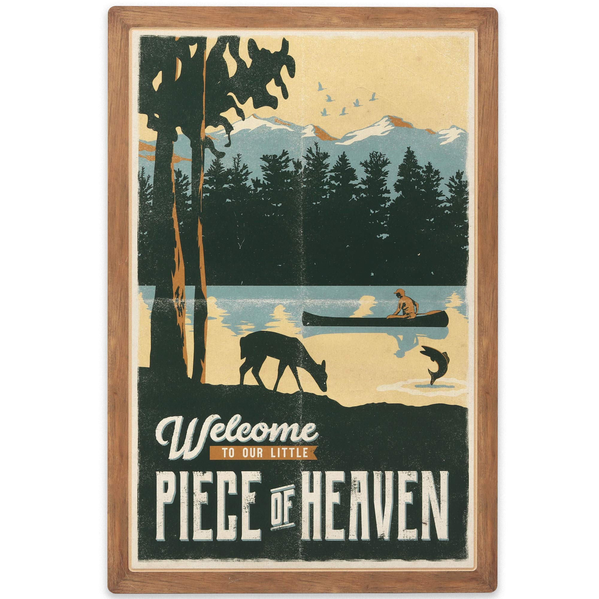 Photo 1 of ***MINOR SCRATCH*** Welcome to Our Piece of Heaven Wall Decor - Large Lake House Wall Art for Living Room, Kitchen or Entryway