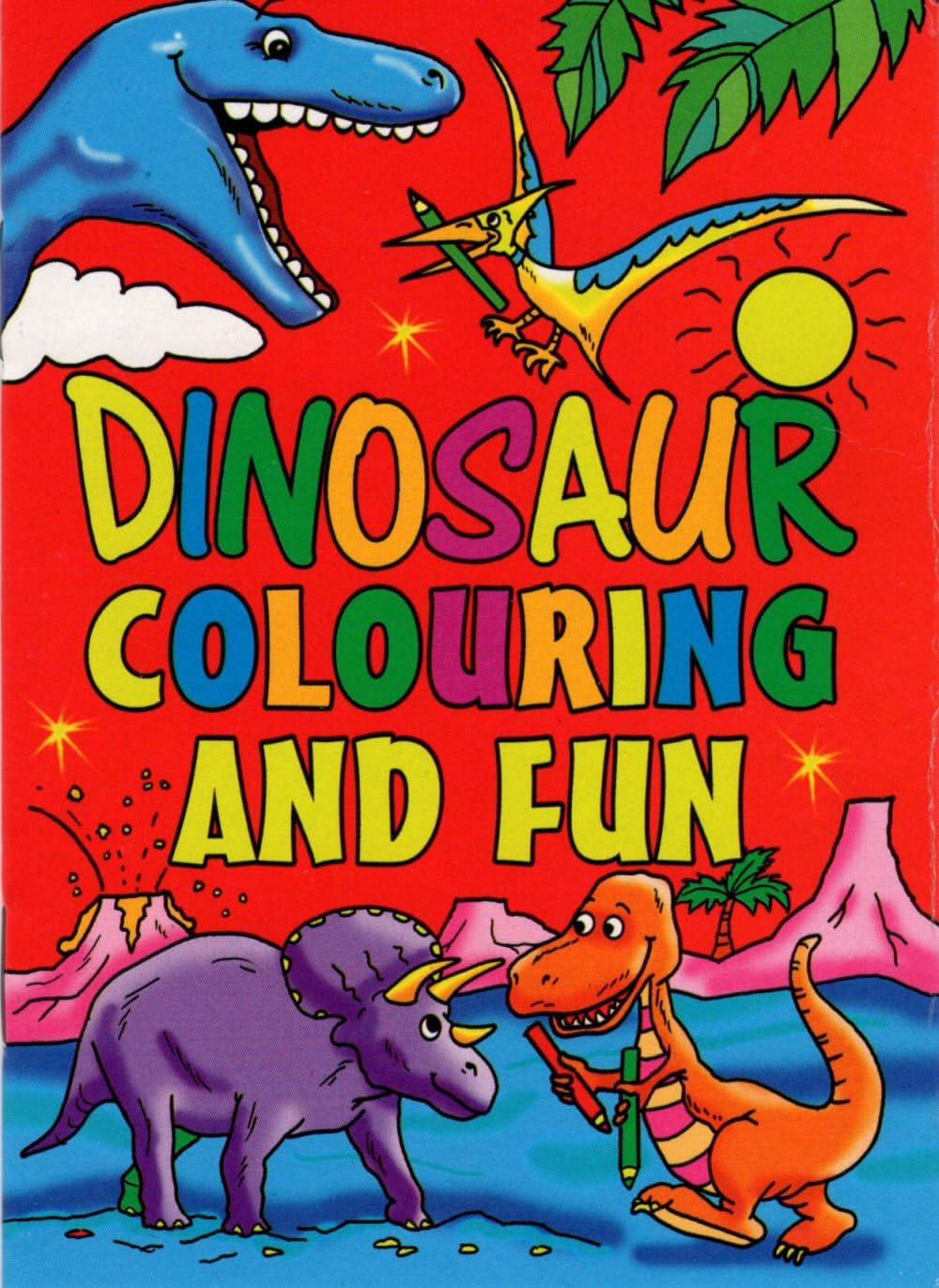 WF Graham 12 x Mini Dinosaur Colouring Activity Books Boys Girls A6 Party Bag Fillers