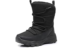 Blikcon Boys Girls Snow Boots Water-Resistant Slip Resistant Warm Winter Shoes (Toddler/Little Kid/Big Kid)