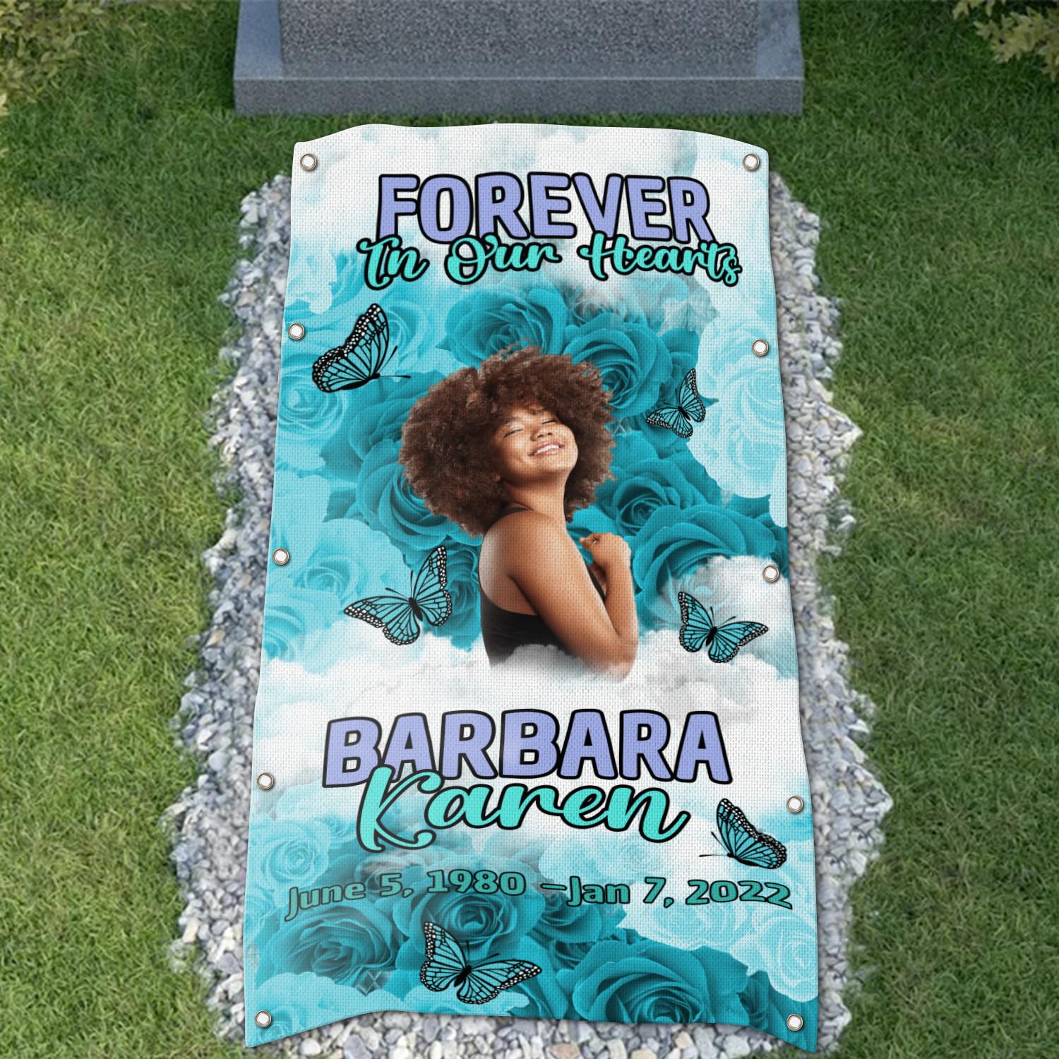 44memory Custom Memorial Grave Blanket Photo