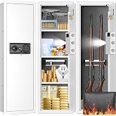 43.3'' Tall Heavy Duty Fireproof Wall Safes Between the Studs | Extra Large Security Wall Safe Fireproof with Digital Keypad Lock and 3 Removable Shelves, In Wall Rifle Safe for Home