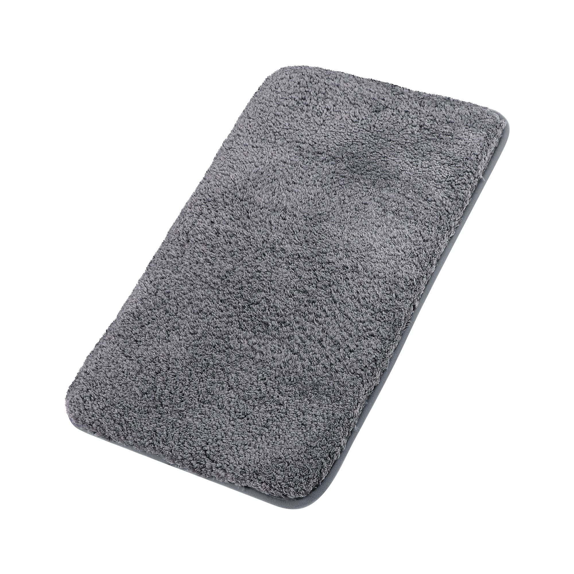 sourcing map 40 x 60cm Shaggy Bathroom Rug Bath Mat Non-Slip Rubber Microfiber Soft Water Absorbent Thick Shaggy Floor Mats Carpet Dark Gray