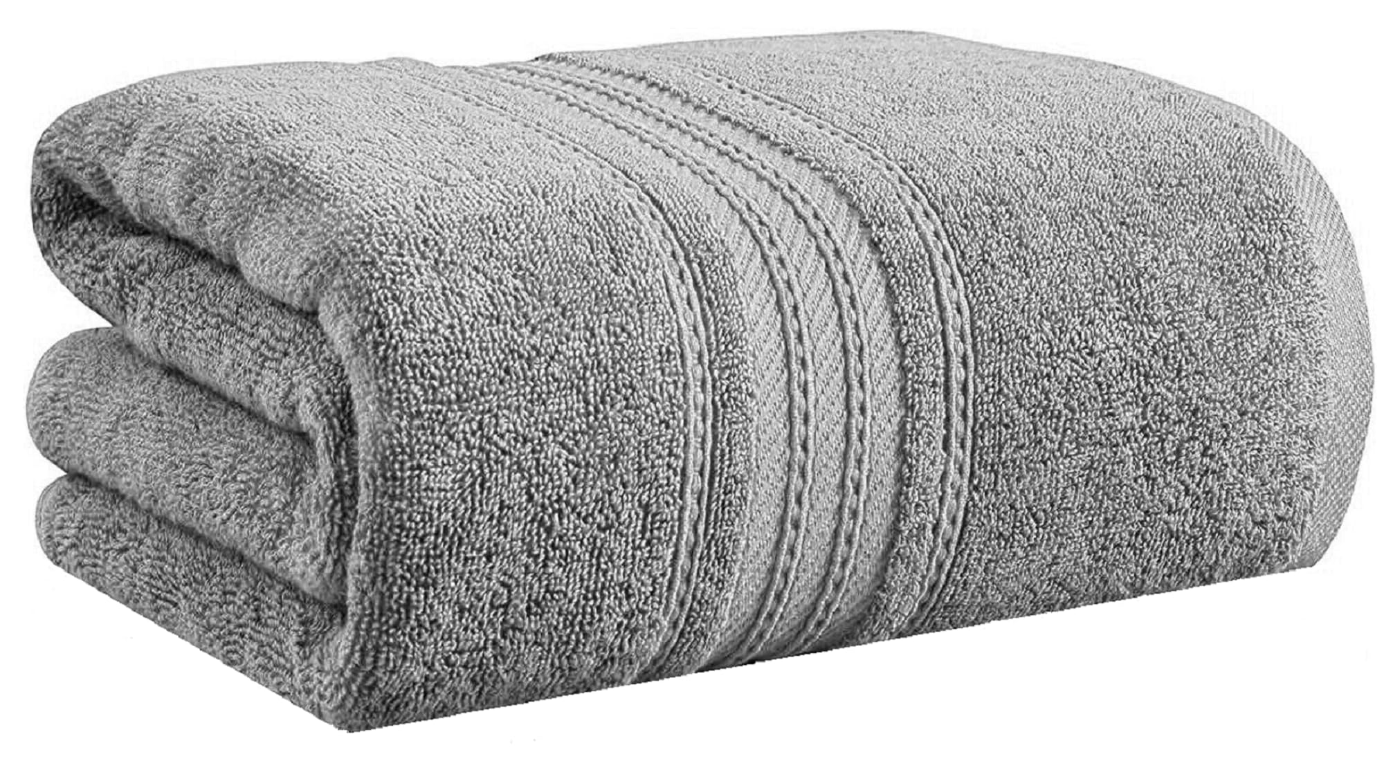 Super Jumbo Extra Large Bath Sheet (100 x 200 cm -700 GSM) Egyptian Cotton Luxury Big Bath Sheet Towel Body Wrap (Silver)