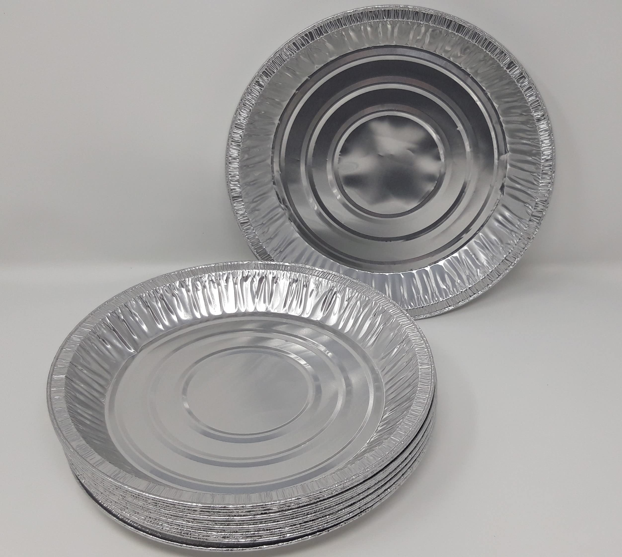 Aluminium Foil 9" 23cm Round Pie Flan Tart Plates Trays BBQ 229x22mm (20)